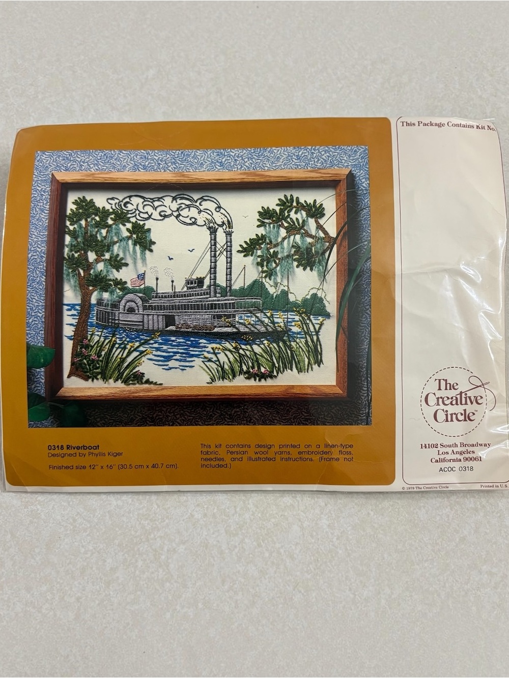 VTG The Creative Circle Riverboat Crewel
Embroidery Kit 0318 Phyllis Kiger NOS